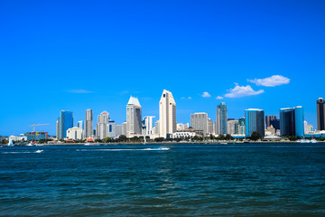 Fototapeta na wymiar The San Diego skyline and Harbor as seen from Coronado Island