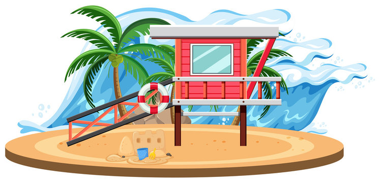 Isolated summer beach template