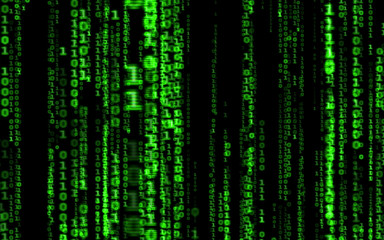 Background in a matrix style.Binary computer code on black background.Green digital code numbers in matrix style.Cyberpunk hacker abstraction backdrop.Random numbers falling on the black background.