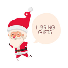 santa claus with speech bubble about christmas