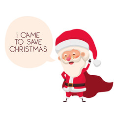 santa claus with speech bubble about christmas