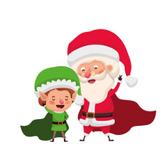 santa claus with elf moving avatar character