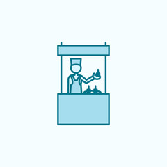 shopkeeper 2 colored line icon. Simple colored element illustration. shopkeeper outline symbol design from shopping mall set