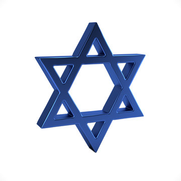Star of David jewish symbol . 3D Render illustration