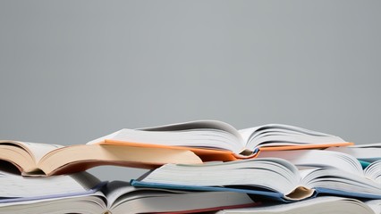 Stack of books isolated on  background.