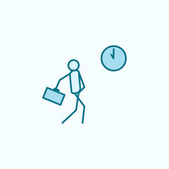 be late for work outline icon