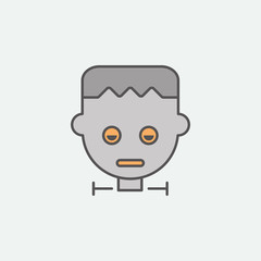 Frankenstein zombie mask colored icon. One of the Halloween collection icons for websites, web design, mobile app