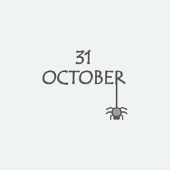 31 October decorative word colored icon. One of the Halloween collection icons for websites, web design, mobile app