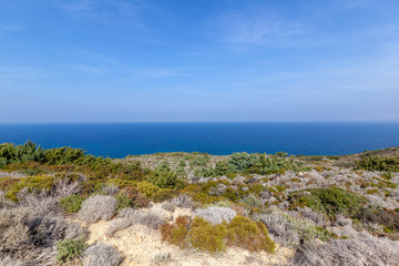 Fototapeta na wymiar Beautiful vibrant landscape, Limnionas Bay on the island of Kos, Greece, a popular travel destination in Europe