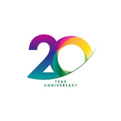 20 Year Anniversary Vector Template Design Illustration