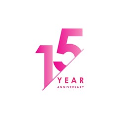15 Year Anniversary Vector Template Design Illustration