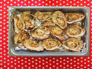 Oysters in shells