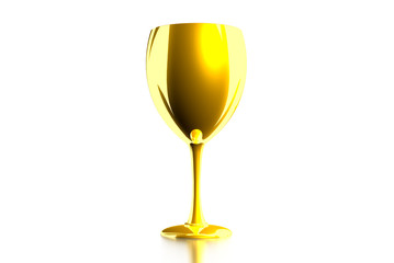 Golden glass 3d.