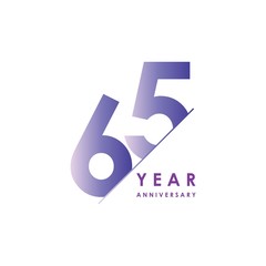 65 Year Anniversary Vector Template Design Illustration