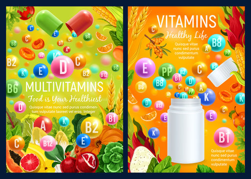 Multivitamins complex in food, health care