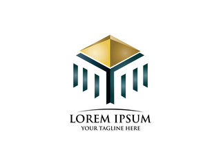 Virtual real estate house building logo construction innovation icon