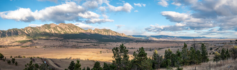 Large Panorama of Mountain Formation With Large Clouds in the Sky