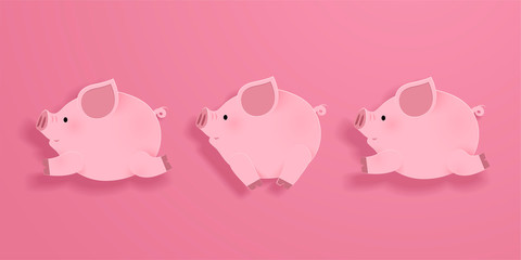 Lovely running piggy