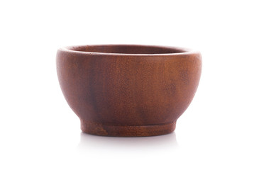 Wooden bowl isolated on white