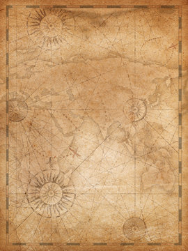 Old world map in vintage style