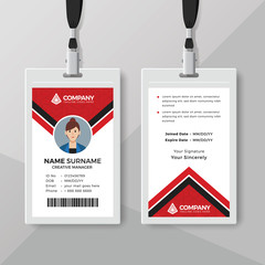 Red and white corporate ID card design template