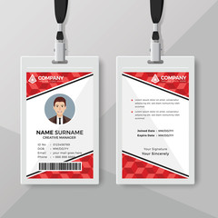 Red and white corporate ID card design template