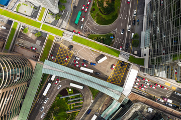 Top view Hong Kong business district