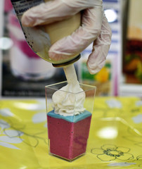 Whipped Cream and delicious small serving of strawberry pudding