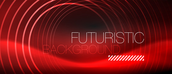 Dark abstract background with glowing neon circles