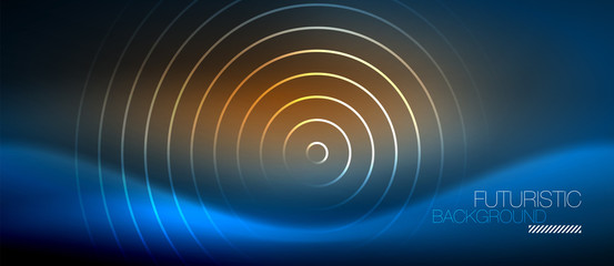 Neon glowing circles background