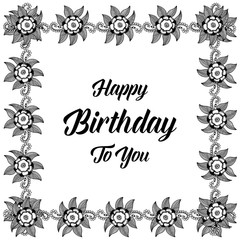 Birthday card on a floral background style design vector art