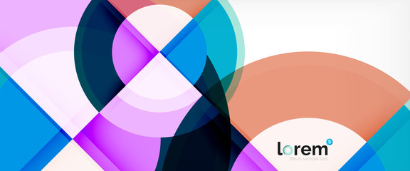 Obraz premium Modern geometric circles abstract background, colorful round shapes with shadow effects