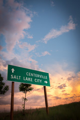 Street Sign with Beautiful Sky