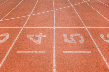 Running track number in stadium.