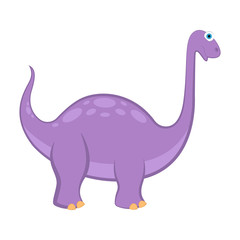 Naklejka premium Cute dinosaur cartoon character. Vector illustration design