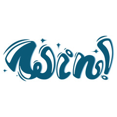 Win . Lettering design. Handwritten typography. Vector