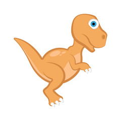 Cute dinosaur cartoon character. Vector illustration design