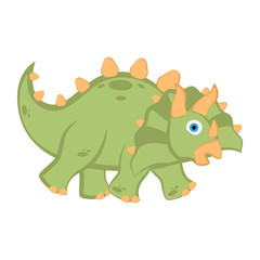 Cute dinosaur cartoon character. Vector illustration design