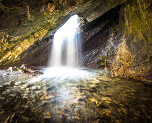 Fototapeta na wymiar Waterfall in Cave