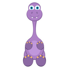 Cute dinosaur cartoon character. Vector illustration design