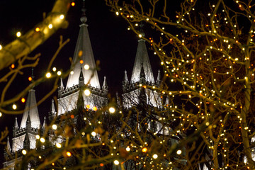 Salt Lake Mormon Temple at Christmas