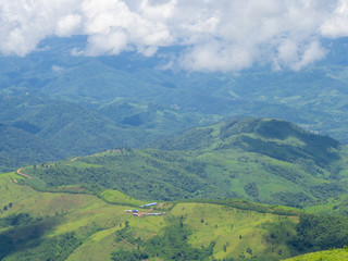 Scenic view landscape of mountains in northern thailand.