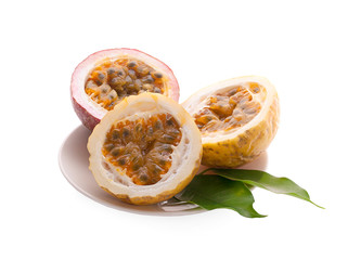 Passion fruit isolated on white background