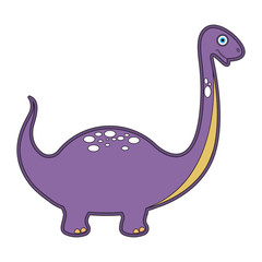 Cute dinosaur cartoon character. Vector illustration design