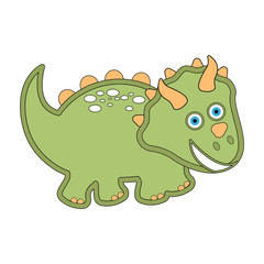 Cute dinosaur cartoon character. Vector illustration design
