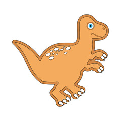 Cute dinosaur cartoon character. Vector illustration design
