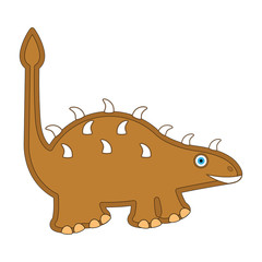 Cute dinosaur cartoon character. Vector illustration design