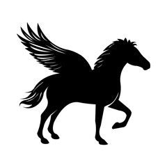 silhouette of a pegasus horse