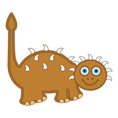 Cute dinosaur cartoon character. Vector illustration design