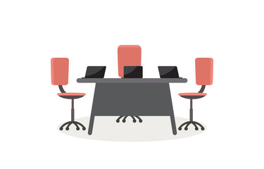 Office Workplace Conference Meeting Room Business Concept Flat